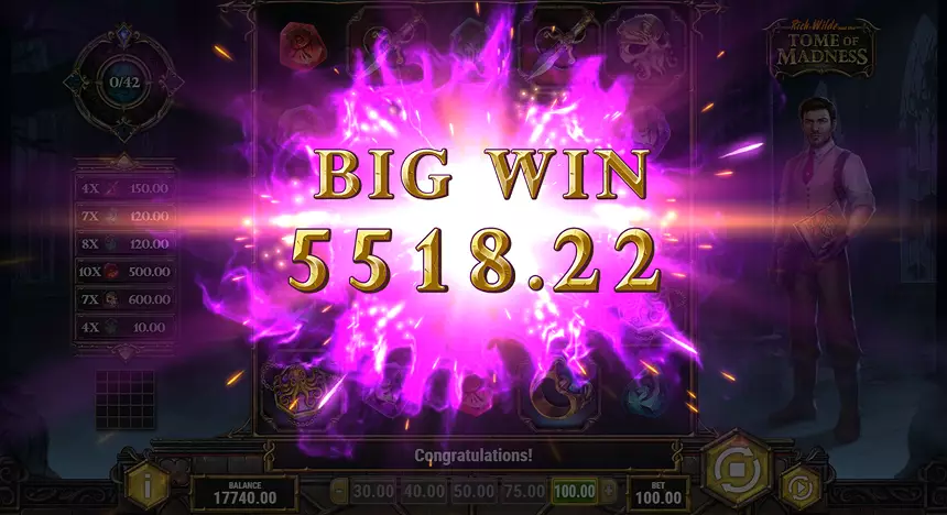 Rich Wilde and the Tome of Madness Big Win